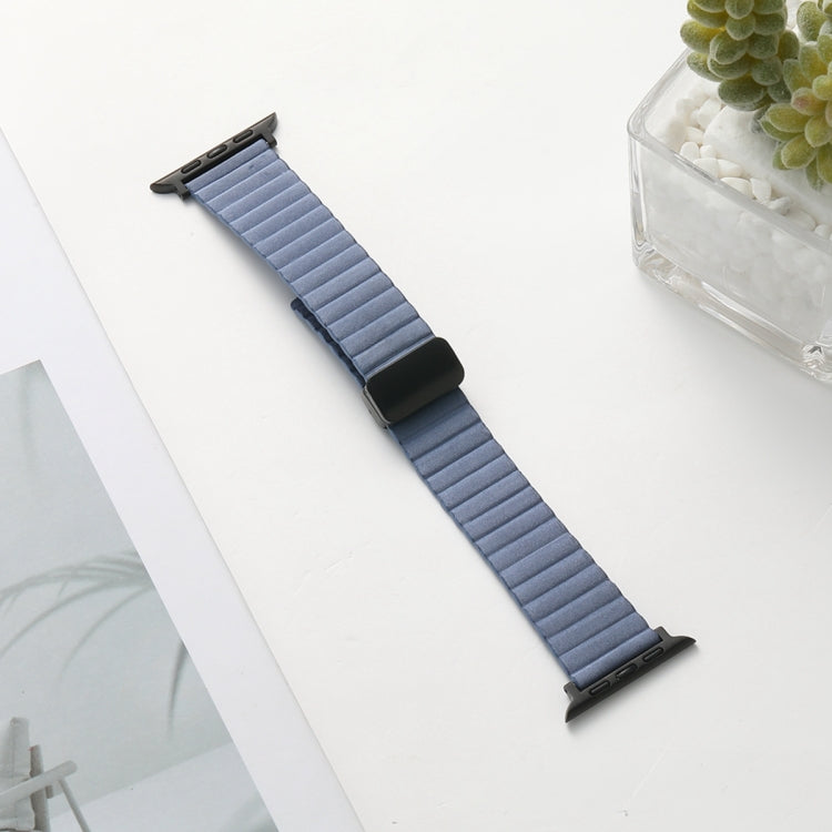 For Apple Watch SE 2023 40mm Water Ripple Magnetic Folding Buckle Watch Band, Style: Bold Version(Light Blue) - Watch Bands by buy2fix | Online Shopping UK | buy2fix