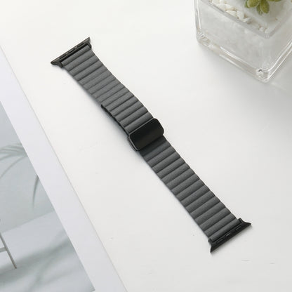 For Apple Watch Series 9 45mm Water Ripple Magnetic Folding Buckle Watch Band, Style: Bold Version(Grey) - Watch Bands by buy2fix | Online Shopping UK | buy2fix