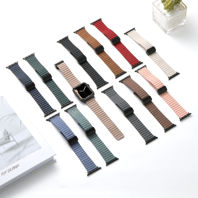 For Apple Watch Series 8 45mm Water Ripple Magnetic Folding Buckle Watch Band, Style: Bold Version(Indigo Blue) by buy2fix