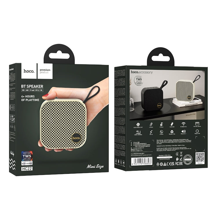 hoco HC22 Auspicious Outdoor Bluetooth 5.2 Speaker Support TF Card / FM / TWS(White) - Mini Speaker by hoco | Online Shopping UK | buy2fix