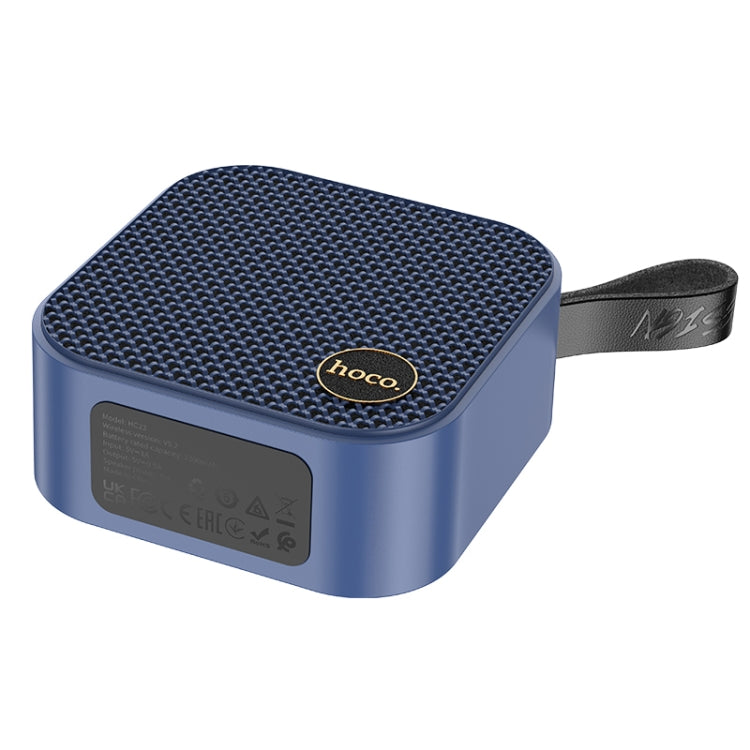 hoco HC22 Auspicious Outdoor Bluetooth 5.2 Speaker Support TF Card / FM / TWS(Blue) - Mini Speaker by hoco | Online Shopping UK | buy2fix