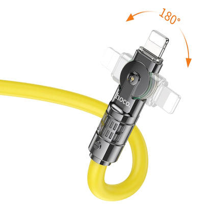 hoco U118 Kaidi 2.4A USB to 8 Pin Rotating Charging Data Cable, Length: 1.2m(Yellow) - Normal Style Cable by hoco | Online Shopping UK | buy2fix