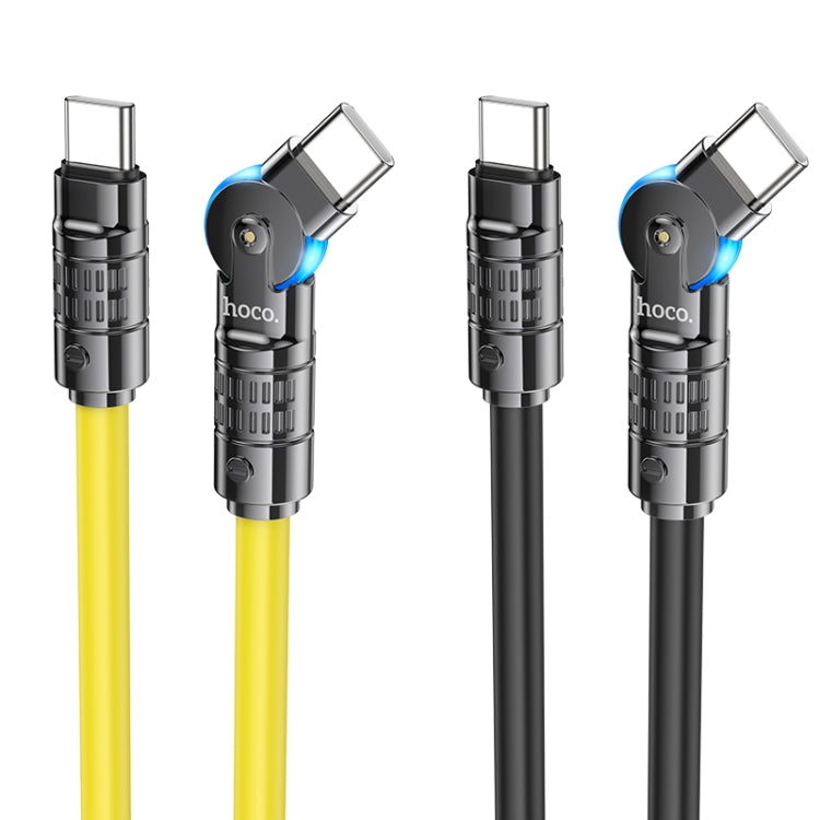 hoco U118 Kaidi 60W USB-C/Type-C to USB-C/Type-C Rotating Charging Data Cable, Length: 1.2m(Yellow) - USB-C & Type-C Cable by hoco | Online Shopping UK | buy2fix