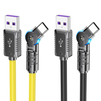 hoco U118 Kaidi 100W USB to USB-C/Type-C Rotating Charging Data Cable, Length: 1.2m(Yellow) - USB-C & Type-C Cable by hoco | Online Shopping UK | buy2fix