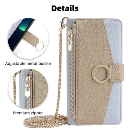 For iPhone 14 Pro Crossbody Litchi Texture Leather Phone Case(Blue) - iPhone 14 Pro Cases by buy2fix | Online Shopping UK | buy2fix