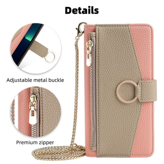 For iPhone 13 Crossbody Litchi Texture Leather Phone Case(Pink) - iPhone 13 Cases by buy2fix | Online Shopping UK | buy2fix