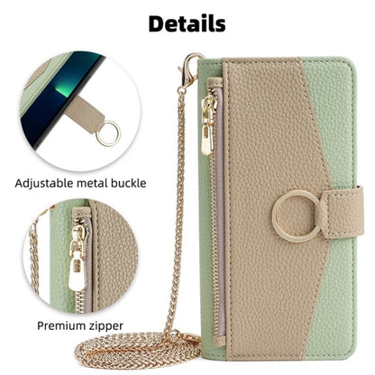 For iPhone 12 / 12 Pro Crossbody Litchi Texture Leather Phone Case(Green) - iPhone 12 / 12 Pro Cases by buy2fix | Online Shopping UK | buy2fix