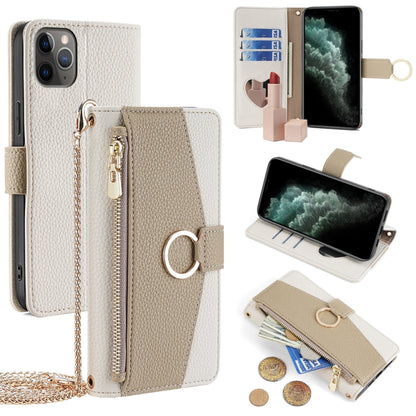 For iPhone 11 Pro Crossbody Litchi Texture Leather Phone Case(White) - iPhone 11 Pro Cases by buy2fix | Online Shopping UK | buy2fix