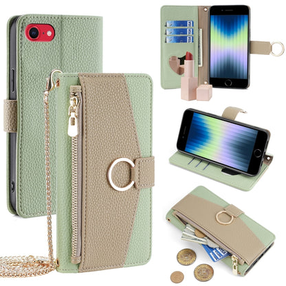 For iPhone SE 2020 / 8 / 7 Crossbody Litchi Texture Leather Phone Case(Green) - More iPhone Cases by buy2fix | Online Shopping UK | buy2fix