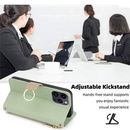 For iPhone X / XS Crossbody Litchi Texture Leather Phone Case(Green) - More iPhone Cases by buy2fix | Online Shopping UK | buy2fix