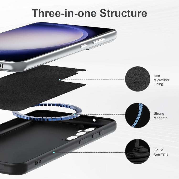 For Samsung Galaxy S25 5G MagSafe Magnetic Liquid Silicone Phone Case(Black) by buy2fix