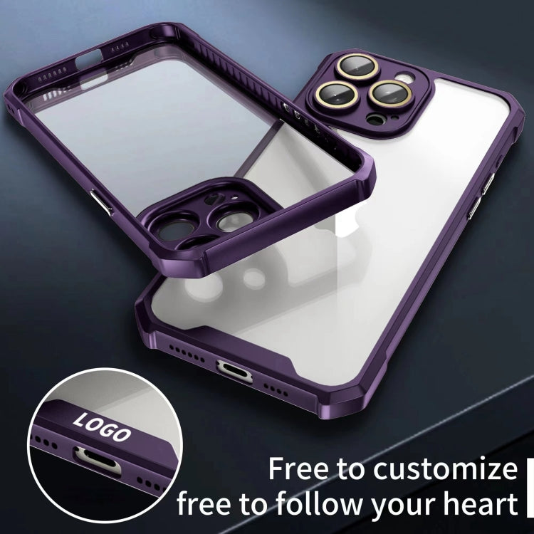 For iPhone 16 Plus Shockproof Acrylic Phone Case with Lens Glass Film(Purple) by buy2fix