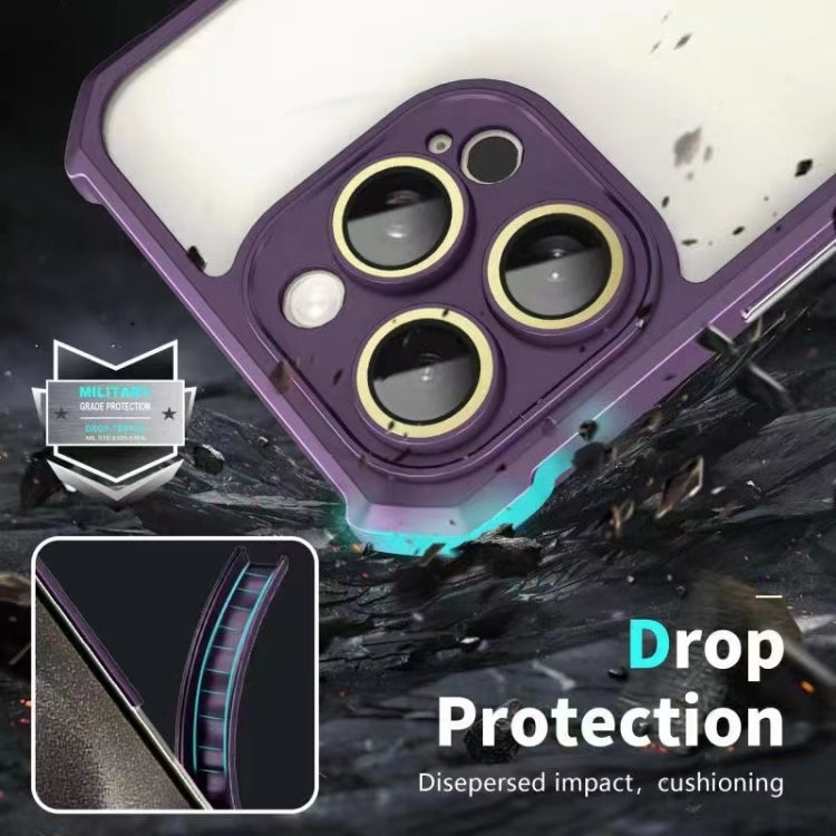 For iPhone 16 Plus Shockproof Acrylic Phone Case with Lens Glass Film(Purple) by buy2fix