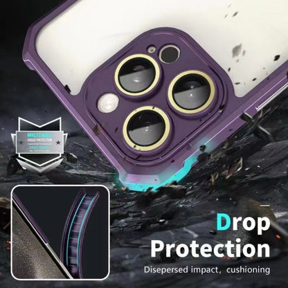 For iPhone 16 Plus Shockproof Acrylic Phone Case with Lens Glass Film(Purple) by buy2fix