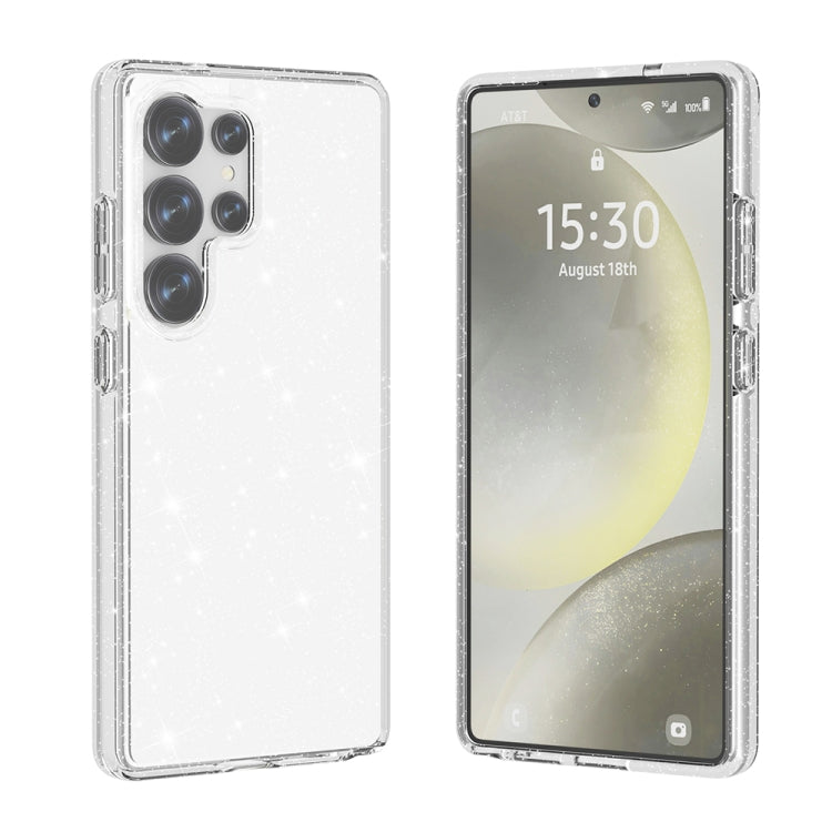 For Samsung Galaxy S25 Ultra 5G Shockproof Terminator Glitter Powder Phone Case(White) by buy2fix