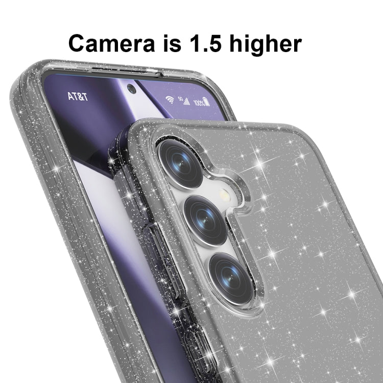 For Samsung Galaxy S25+ 5G Shockproof Terminator Glitter Powder Phone Case(Black) by buy2fix