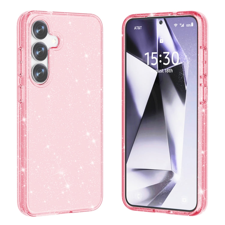 For Samsung Galaxy S25+ 5G Shockproof Terminator Glitter Powder Phone Case(Pink) by buy2fix