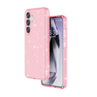 For Samsung Galaxy S25+ 5G Shockproof Terminator Glitter Powder Phone Case(Pink) by buy2fix
