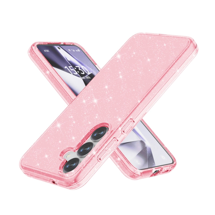 For Samsung Galaxy S25+ 5G Shockproof Terminator Glitter Powder Phone Case(Pink) by buy2fix