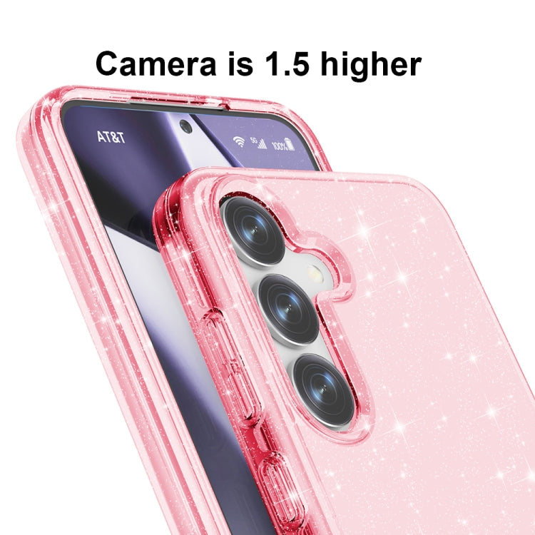 For Samsung Galaxy S25+ 5G Shockproof Terminator Glitter Powder Phone Case(Pink) by buy2fix