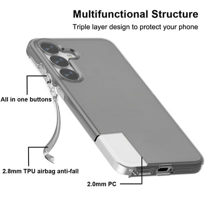 For Samsung Galaxy S25+ 5G Shockproof Terminator Glitter Powder Phone Case(Transparent Black) by buy2fix