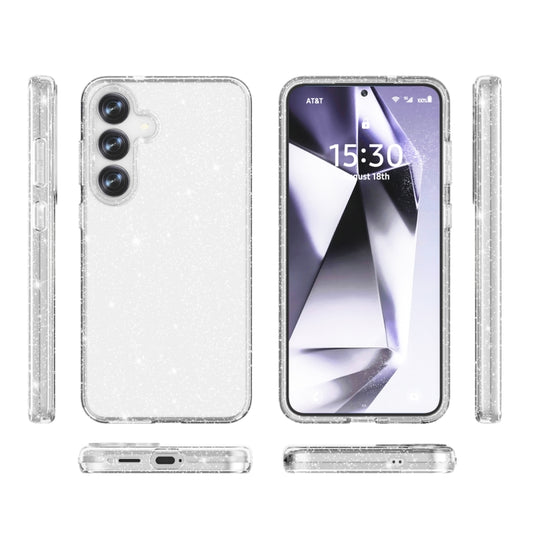 For Samsung Galaxy S25 5G Shockproof Terminator Glitter Powder Phone Case(White) by buy2fix