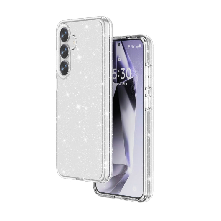 For Samsung Galaxy S25 5G Shockproof Terminator Glitter Powder Phone Case(White) - Galaxy S25 5G Cases by buy2fix | Online Shopping UK | buy2fix