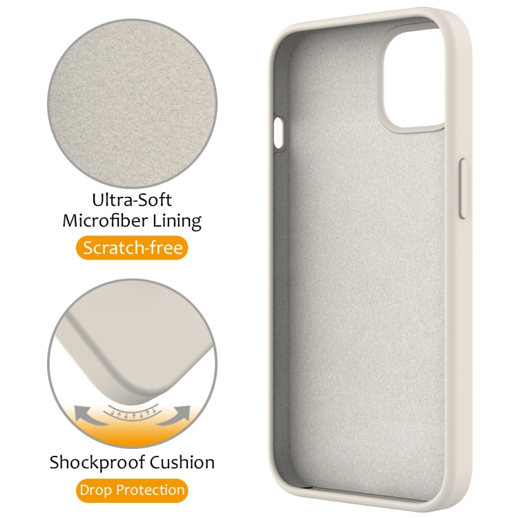 For iPhone 12 Pro MagSafe Magnetic Liquid Silicone Phone Case with Ring Holder(Antique White) - iPhone 12 / 12 Pro Cases by buy2fix | Online Shopping UK | buy2fix