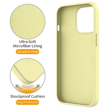 For iPhone 14 Pro Max MagSafe Magnetic Liquid Silicone Phone Case with Ring Holder(Yellow) - iPhone 14 Pro Max Cases by buy2fix | Online Shopping UK | buy2fix