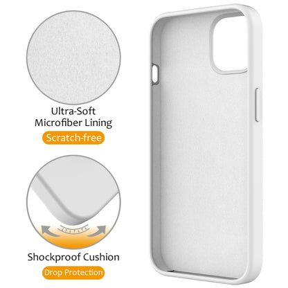 For iPhone 14 Liquid Silicone MagSafe Magnetic Phone Case with Ring Holder(White) - iPhone 14 Cases by buy2fix | Online Shopping UK | buy2fix