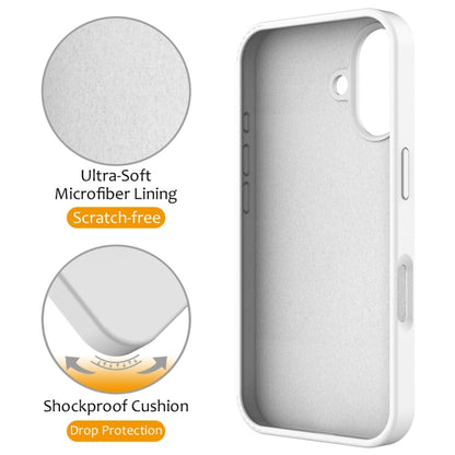 For iPhone 16 Plus Liquid Silicone MagSafe Magnetic Phone Case with Ring Holder(White) - iPhone 16 Plus Cases by buy2fix | Online Shopping UK | buy2fix