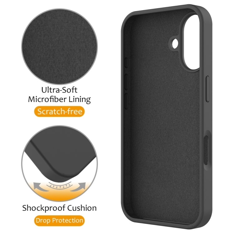 For iPhone 16 Plus Liquid Silicone MagSafe Magnetic Phone Case with Ring Holder(Carbon Black) - iPhone 16 Plus Cases by buy2fix | Online Shopping UK | buy2fix