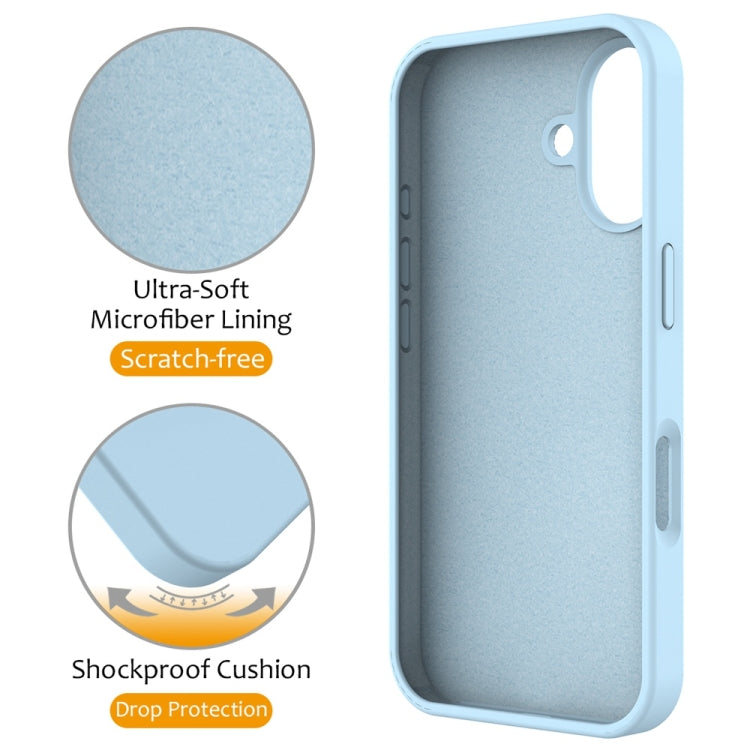 For iPhone 16 Plus Liquid Silicone MagSafe Magnetic Phone Case with Ring Holder(Sky Blue) - iPhone 16 Plus Cases by buy2fix | Online Shopping UK | buy2fix