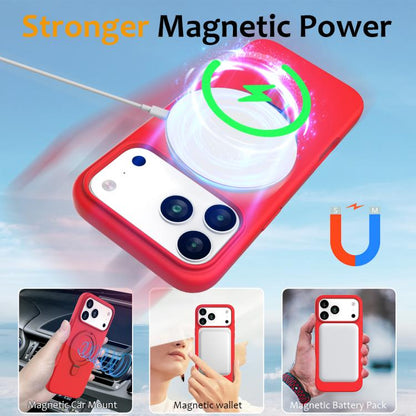 For iPhone 17 Pro Max Liquid Silicone MagSafe Magnetic Phone Case with Ring Holder(Red) - iPhone 17 Pro Max Cases by buy2fix | Online Shopping UK | buy2fix