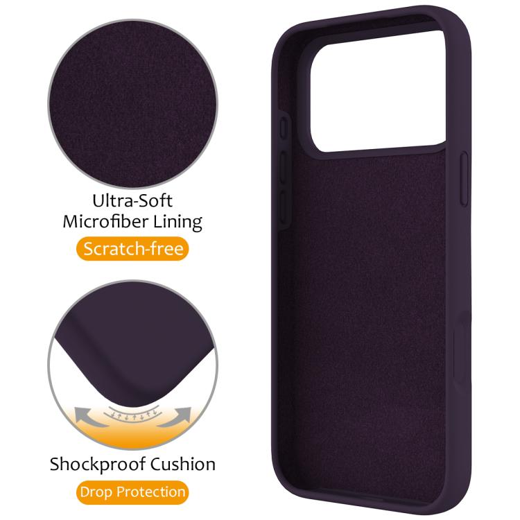 For iPhone 17 Pro Max Liquid Silicone MagSafe Magnetic Phone Case with Ring Holder(Purple) - iPhone 17 Pro Max Cases by buy2fix | Online Shopping UK | buy2fix
