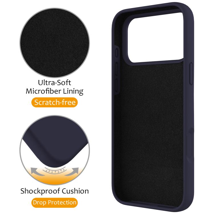 For iPhone 17 Pro Max Liquid Silicone MagSafe Magnetic Phone Case with Ring Holder(Midnight Blue) - iPhone 17 Pro Max Cases by buy2fix | Online Shopping UK | buy2fix