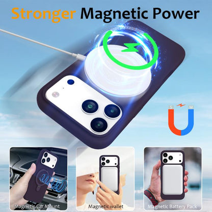 For iPhone 17 Pro Liquid Silicone MagSafe Magnetic Phone Case with Ring Holder(Purple) - iPhone 17 Pro Cases by buy2fix | Online Shopping UK | buy2fix