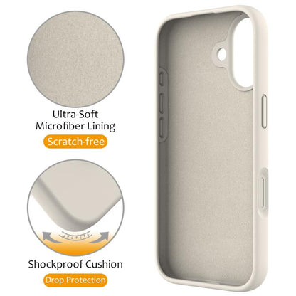 For iPhone 17 Liquid Silicone MagSafe Magnetic Phone Case with Ring Holder(Antique White) - iPhone 17 Cases by buy2fix | Online Shopping UK | buy2fix