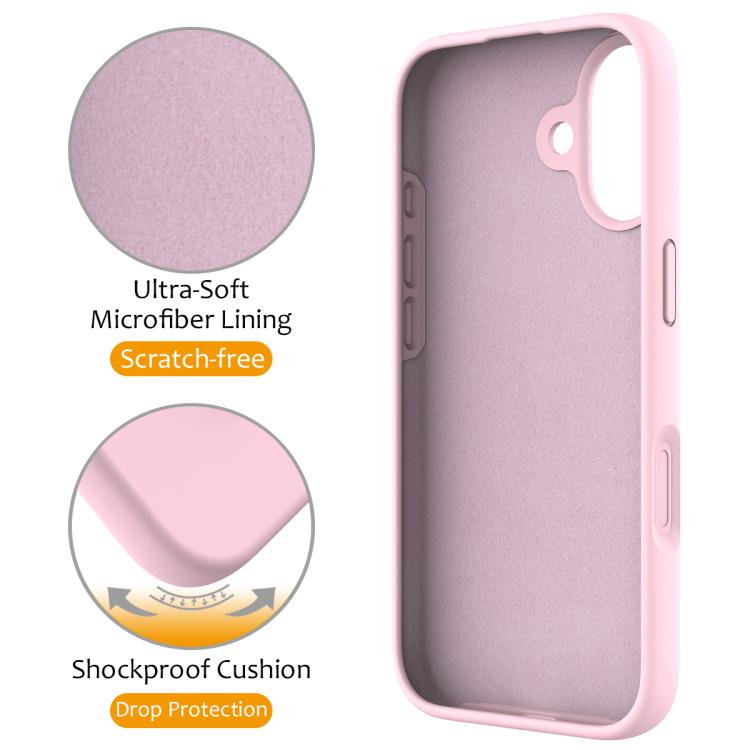 For iPhone 17 Liquid Silicone MagSafe Magnetic Phone Case with Ring Holder(Grey Pink) - iPhone 17 Cases by buy2fix | Online Shopping UK | buy2fix