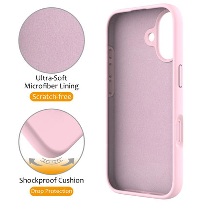 For iPhone 17 Liquid Silicone MagSafe Magnetic Phone Case with Ring Holder(Grey Pink) - iPhone 17 Cases by buy2fix | Online Shopping UK | buy2fix