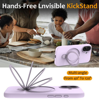 For iPhone 17 Liquid Silicone MagSafe Magnetic Phone Case with Ring Holder(Lilac Purple) - iPhone 17 Cases by buy2fix | Online Shopping UK | buy2fix