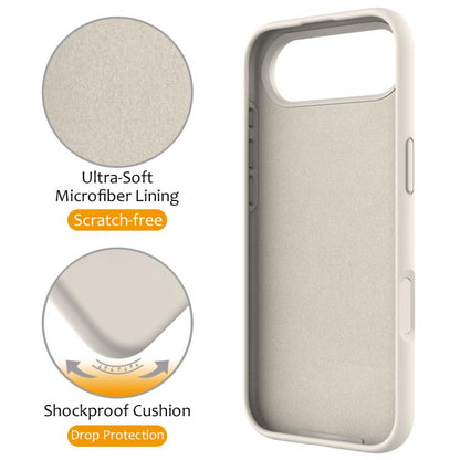 For iPhone Air Liquid Silicone MagSafe Magnetic Phone Case with Ring Holder(Antique White) - iPhone Air Cases by buy2fix | Online Shopping UK | buy2fix