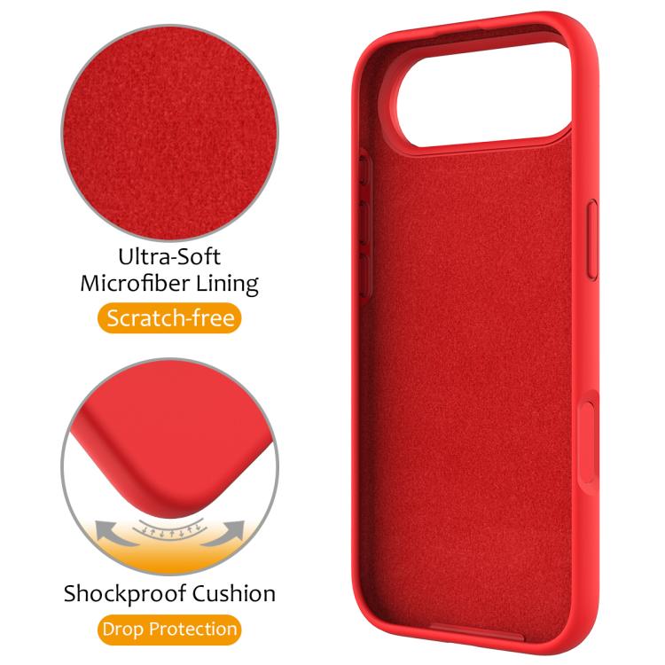 For iPhone Air Liquid Silicone MagSafe Magnetic Phone Case with Ring Holder(Red) - iPhone Air Cases by buy2fix | Online Shopping UK | buy2fix