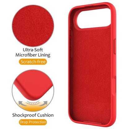 For iPhone Air Liquid Silicone MagSafe Magnetic Phone Case with Ring Holder(Red) - iPhone Air Cases by buy2fix | Online Shopping UK | buy2fix