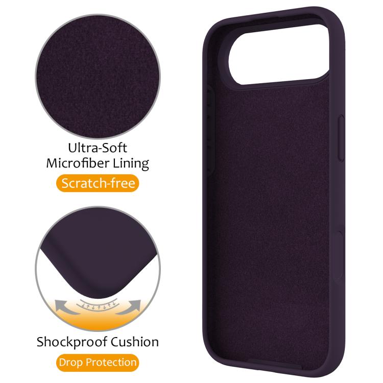 For iPhone Air Liquid Silicone MagSafe Magnetic Phone Case with Ring Holder(Purple) - iPhone Air Cases by buy2fix | Online Shopping UK | buy2fix
