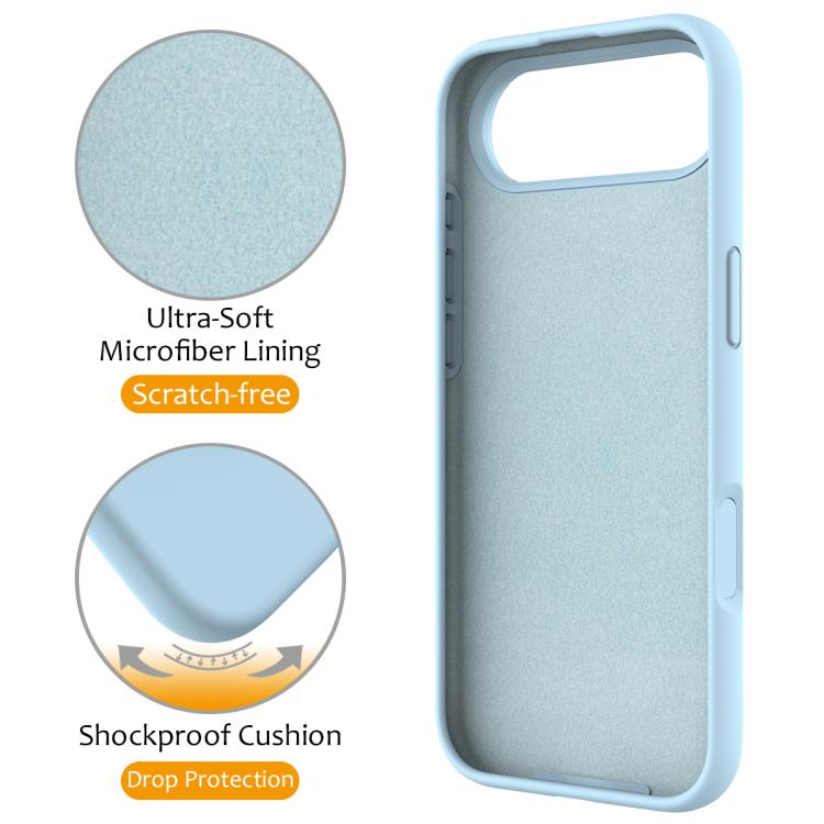 For iPhone Air Liquid Silicone MagSafe Magnetic Phone Case with Ring Holder(Sky Blue) - iPhone Air Cases by buy2fix | Online Shopping UK | buy2fix