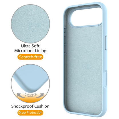 For iPhone Air Liquid Silicone MagSafe Magnetic Phone Case with Ring Holder(Sky Blue) - iPhone Air Cases by buy2fix | Online Shopping UK | buy2fix