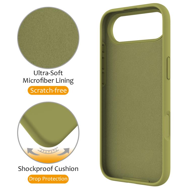 For iPhone Air Liquid Silicone MagSafe Magnetic Phone Case with Ring Holder(Willow Green) - iPhone Air Cases by buy2fix | Online Shopping UK | buy2fix