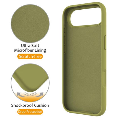 For iPhone Air Liquid Silicone MagSafe Magnetic Phone Case with Ring Holder(Willow Green) - iPhone Air Cases by buy2fix | Online Shopping UK | buy2fix