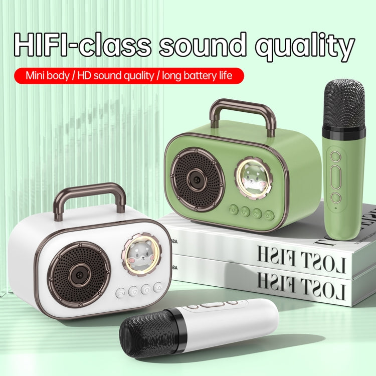 HiFi Bluetooth 5.3 Speaker Support FM, with 2 x Microphone(White) - Desktop Speaker by buy2fix | Online Shopping UK | buy2fix